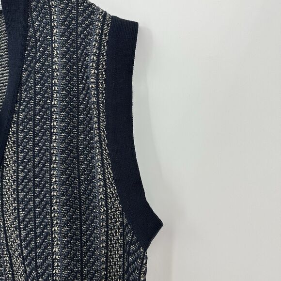 Robert Stock Mens Knit Sweater Vest L Preppy Retro Grandpacore Eclectic Grandpa - Picture 5 of 10